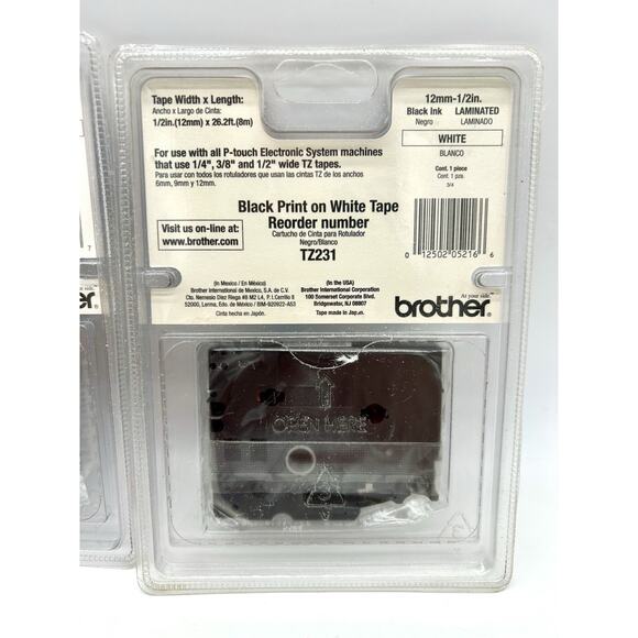 Lot Of 3 Brand New Genuine Brother P-Touch TZ Tape 1", 3/4", 1/2" Sealed - Picture 9 of 9